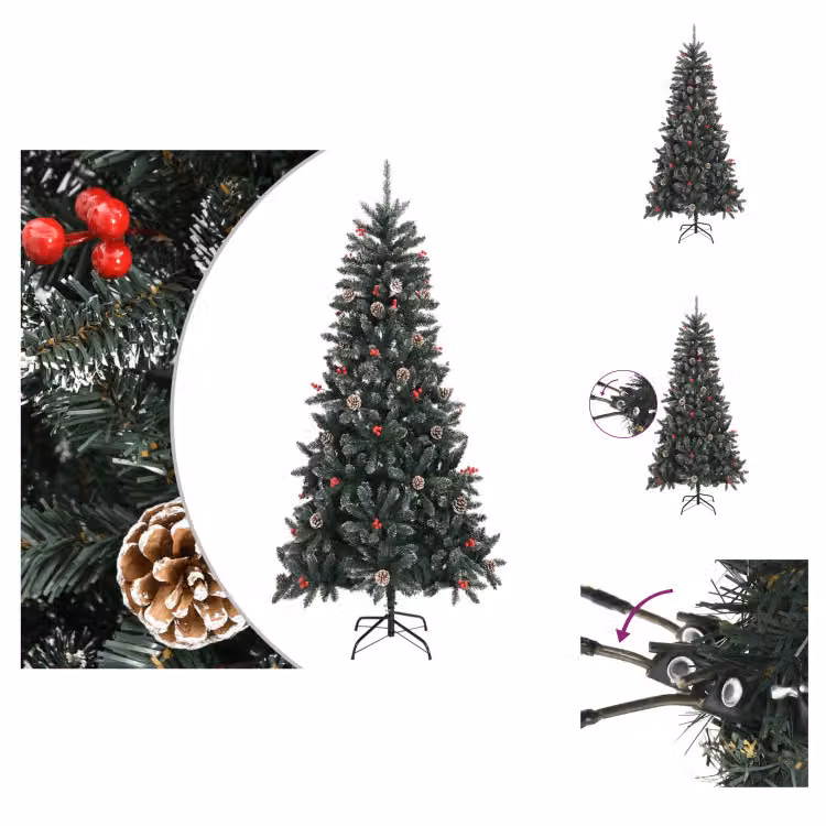 vidaXL Albero di Natale artificiale con supporto verde 240 cm PVC - Alberi di Natale