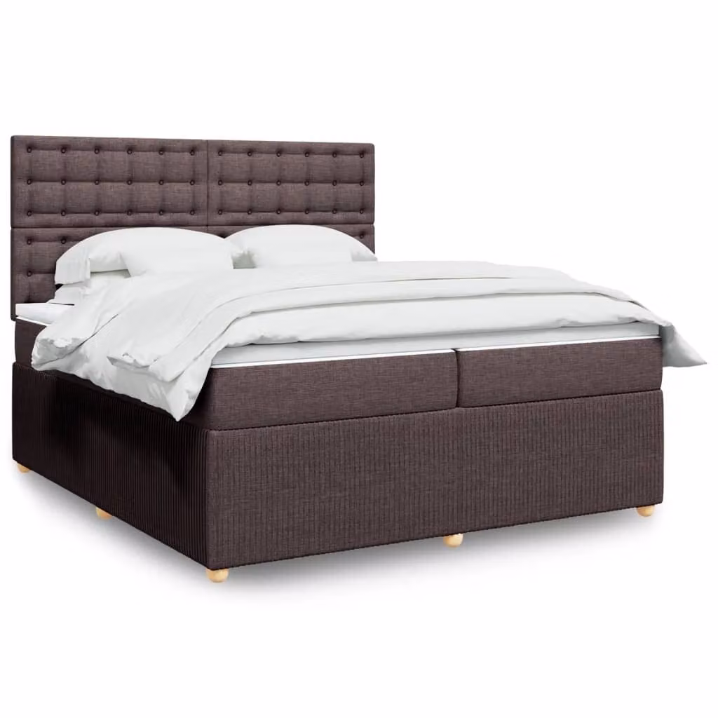 Maison Exclusive - Giroletto a Molle con Materasso Marrone Scuro 200x200cm Tessuto