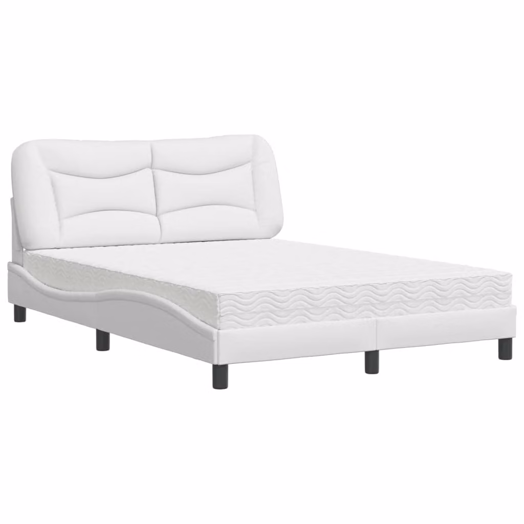 Letto con Materasso Hvar Bianco 120x200 cm in Pelle finta