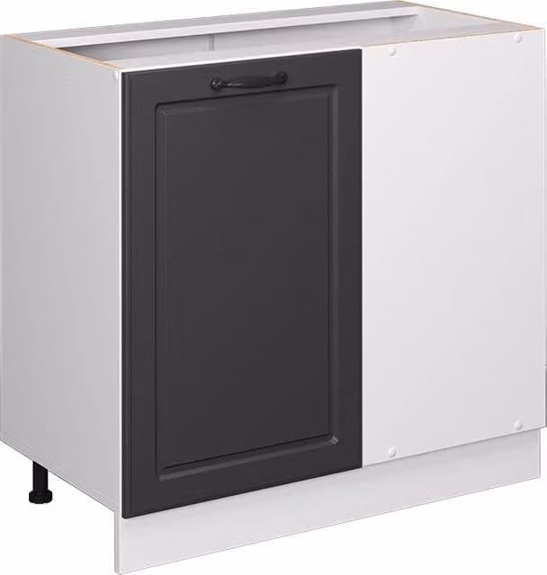 Mobile ad angolo cucina Vicco R-Line Antracite e Bianco stile rustico, L: 86 cm – 1