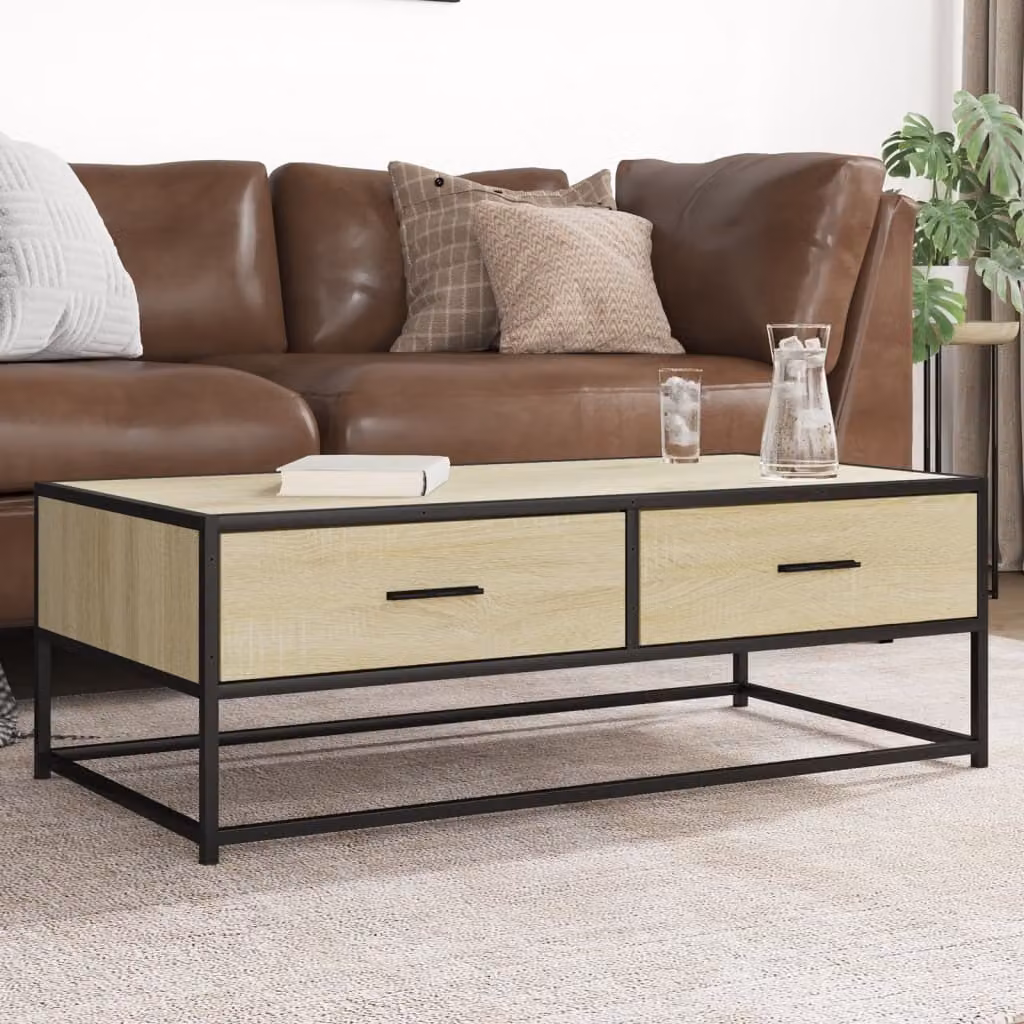 Maison Exclusive - Tavolino Sonoma in rovere 100x50x35 cm Materiale ligneo e metallo