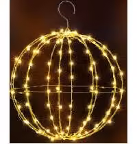 Set di 2 sfere luminose da appendere, diametro 33 cm, luce bianco caldo, alimentate a batteria