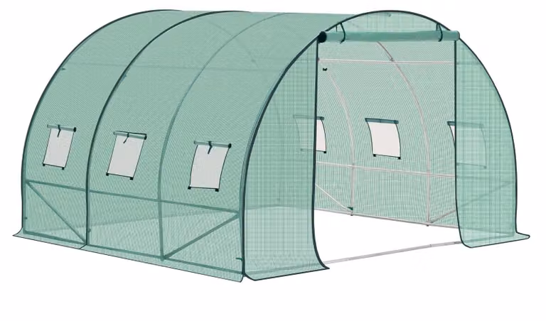 Serra Groene Kweekkas: Ampia serra tunnel di 300x300x200 cm, con 6 finestre e una porta