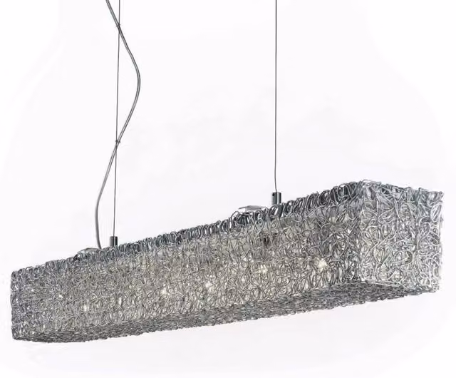 Bonifacio Lampada a Sospensione Moderna in Vetro Trasparente e Metallo Argento