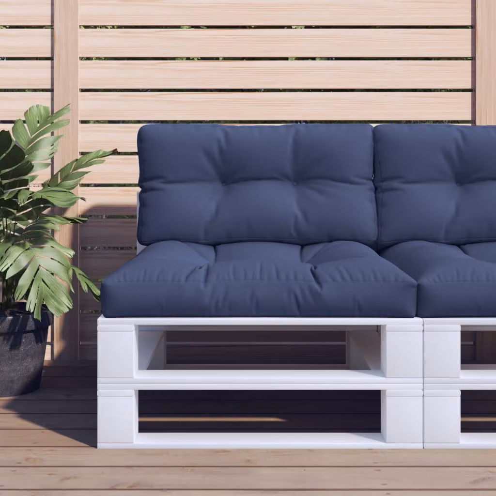 Set di cuscini per pallet vidaXL blu, in tessuto resistente all'acqua e ai raggi UV, L 70 cm x P 40 cm x H 12 cm