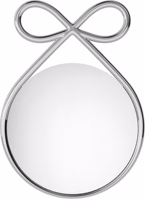 Specchio rotondo Qeeboo Ribbon in metallo argento per parete