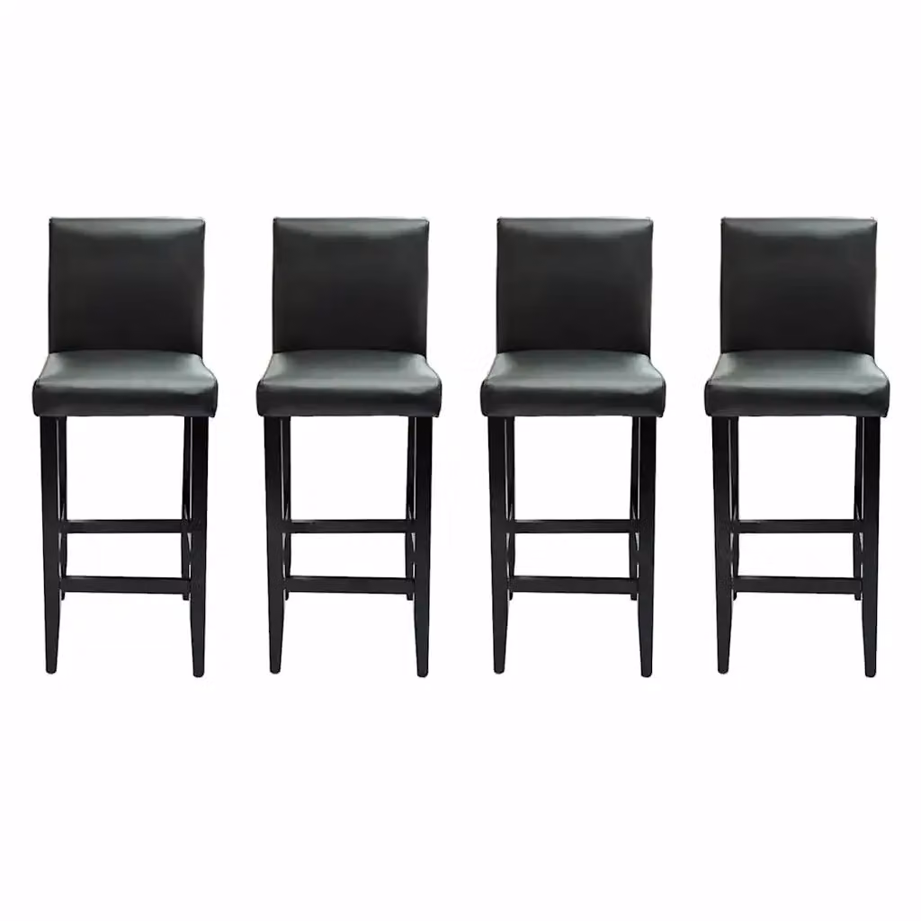 Set di 4 sgabelli da bar moderni vidaXL in similpelle nera – 2