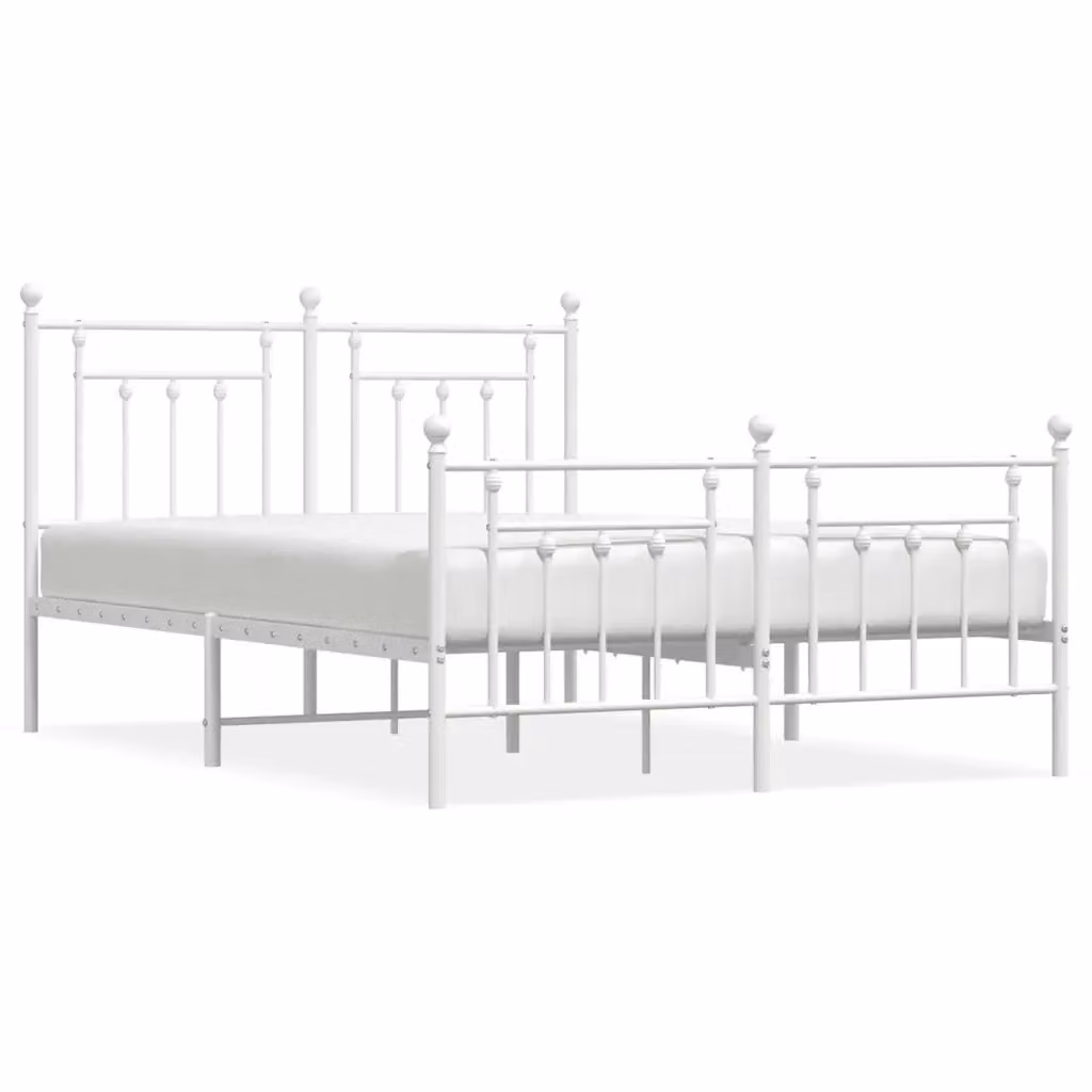 Giroletto con testiera e pediera in metallo bianco vidaXL L/P: 150 x 200 cm – 2