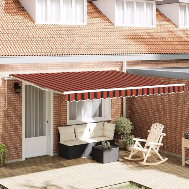 Tenda retrattile Arancione 400 × 350 cm Poliestere e Alluminio 3330735