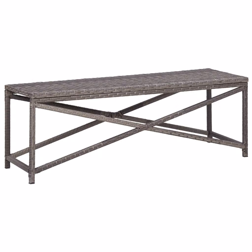 Panchina da giardino 120 cm in poly rattan grigio
