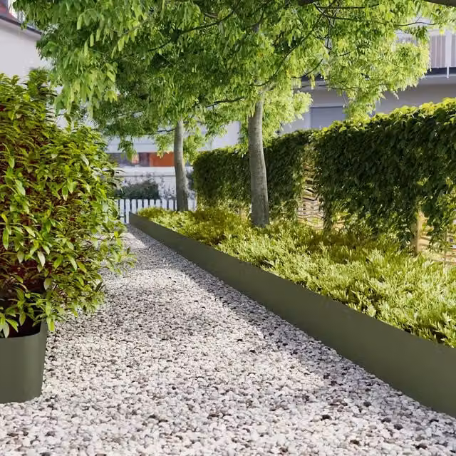 Bordure per Prato VIDAXL in Acciaio Laminato a Freddo, Verde Oliva, 20 Pezzi