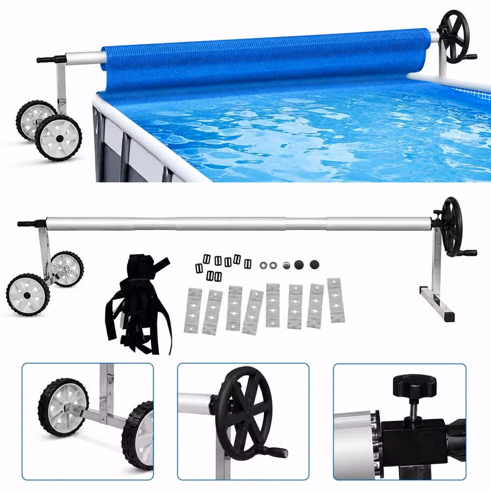Mucola copertura piscina roll-up dispositivo 5.7M mobile solare foglio roll-up piscina palo copertura telone piscina telone inverno copertura