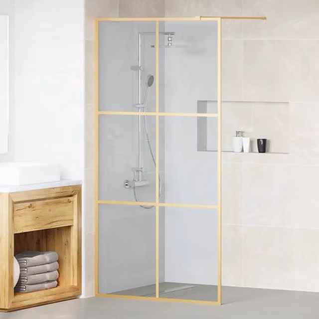 Parete Doccia Walk-in Oro 100 x 195 cm vetro temperato 42022054