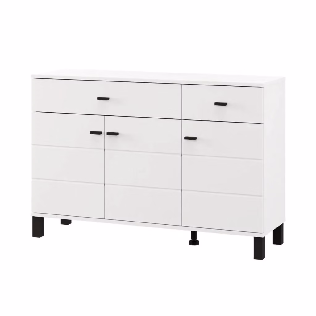 Madia Jerico DMORA Credenza con 2 Cassetti Bianco Opaco L 116 x P 35 x H 78 cm – 2