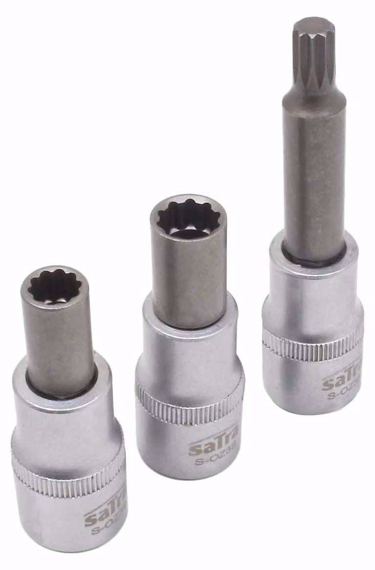 Set-kit chiavi a bussola professionali in acciaio Cr-V, esagonali 1/2", ideali per riparazioni auto e moto 3 pezzi