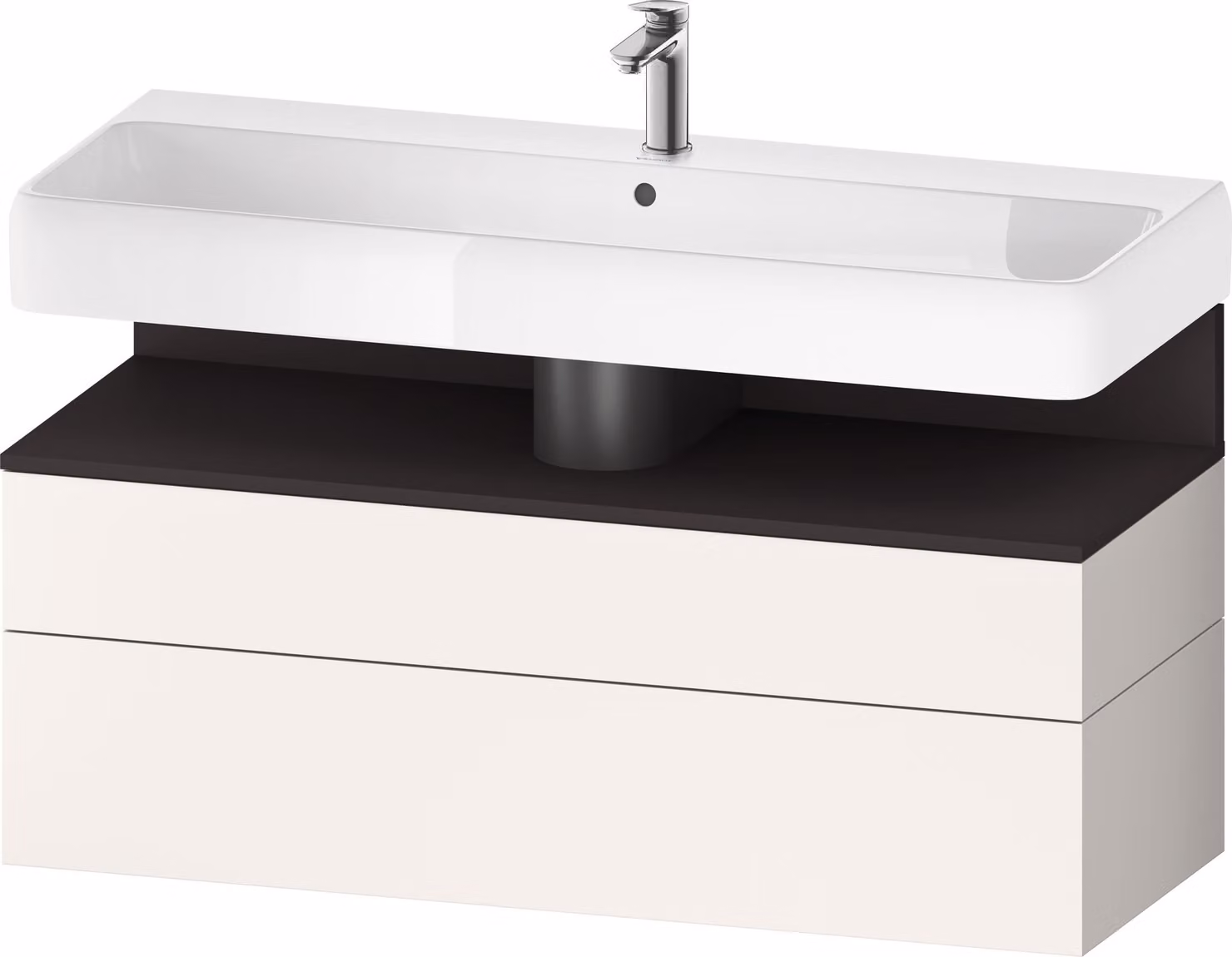 Duravit Collection One Meuble sous-lavabo, 1 tiroir et 1 tiroir, 1190x470x590mm, niche graphite super mate, QA4396080840000, QA4396080840000