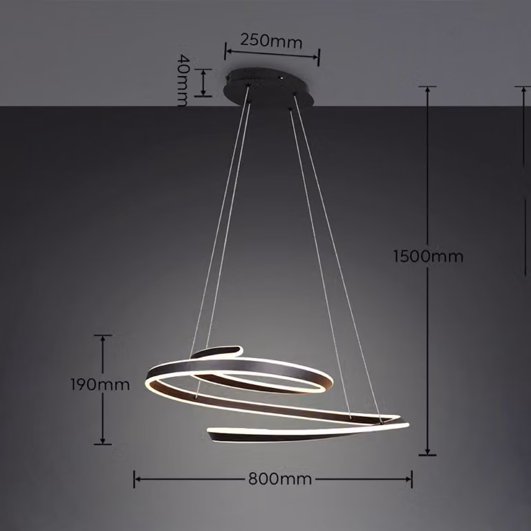 Trio Lighting Lampada a sospensione Arlington, dimmerabile, Nero, Soggiorno / Sala da pranzo, Metallo, Moderno, Lampada a sospensione