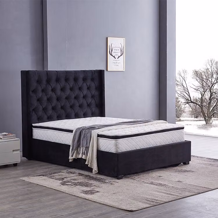Design Chesterfield Bett Leder Hotel Betten Schlafzimmer Samt Polster