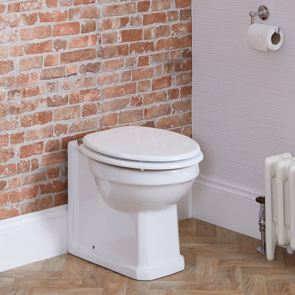Sanitario Tradizionale Filo Parete con Altezza Comfort e Sedile Bianco - Cerniere Cromate