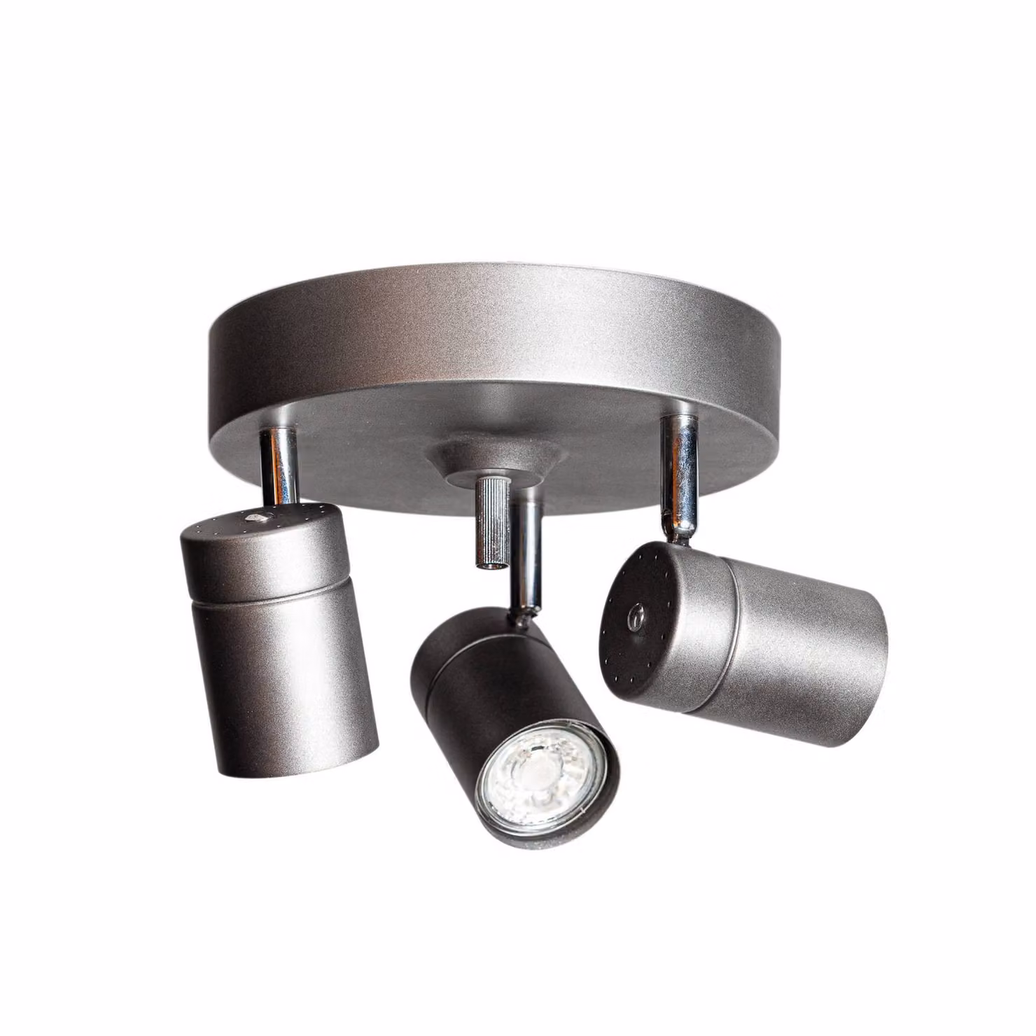 By Rydéns Faretti da soffitto Correct, a 3 luci, grigio dimmerabile, Alluminio / Grigio / Zincato, Soggiorno / Sala da pranzo, Metallo, Moderno, Faretto alogeno