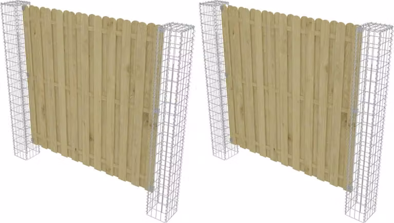 Palo della recinzione 2 pcs Argento 20 x 20 x 190 cm Metallo