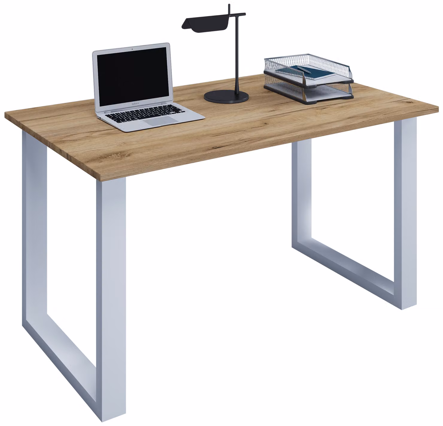 Scrivania in legno | H. 76 x W. 80 x D. 50 cm | Tavolo per computer semplice | piedini in metallo di alta qualità | Tavolo da lavoro | Mobili da ufficio - Lona U