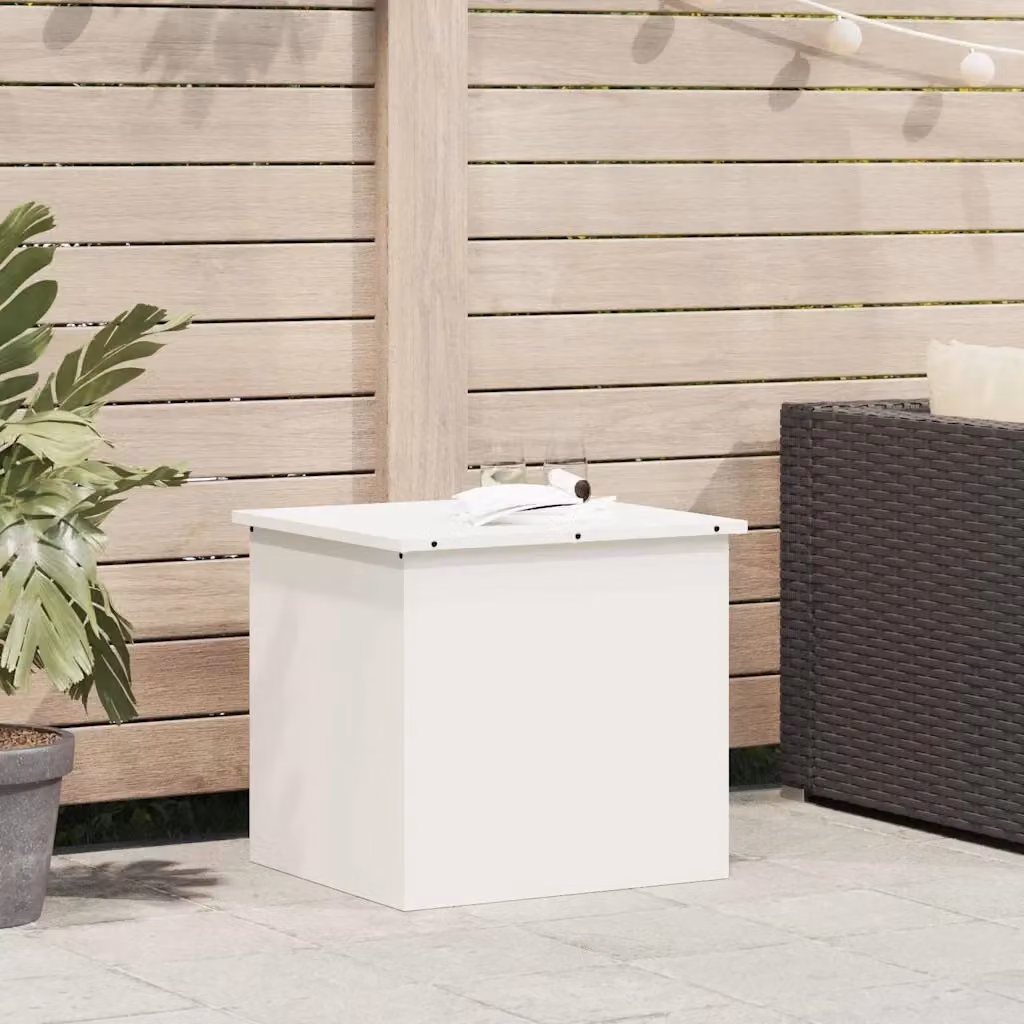 Scatola di stoccaggio esterna in metallo bianca con finitura opaca L: 55 cm, P: 50,5 cm, H: 50 cm – 2