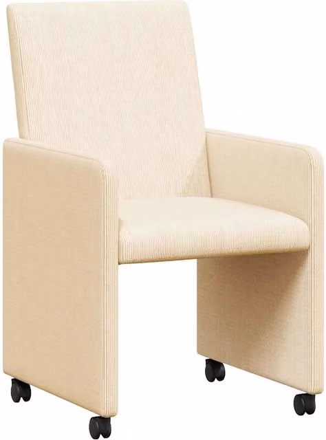 Sedie da Pranzo con Ruote con ruote 2 pz | Sedie da cucina Crema 57 x 66 x 94 cm