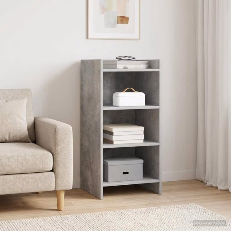 Credenza moderna vidaXL in legno ingegnerizzato MDF, colore grigio cemento, L 40 cm x P 36 cm x H 80 cm