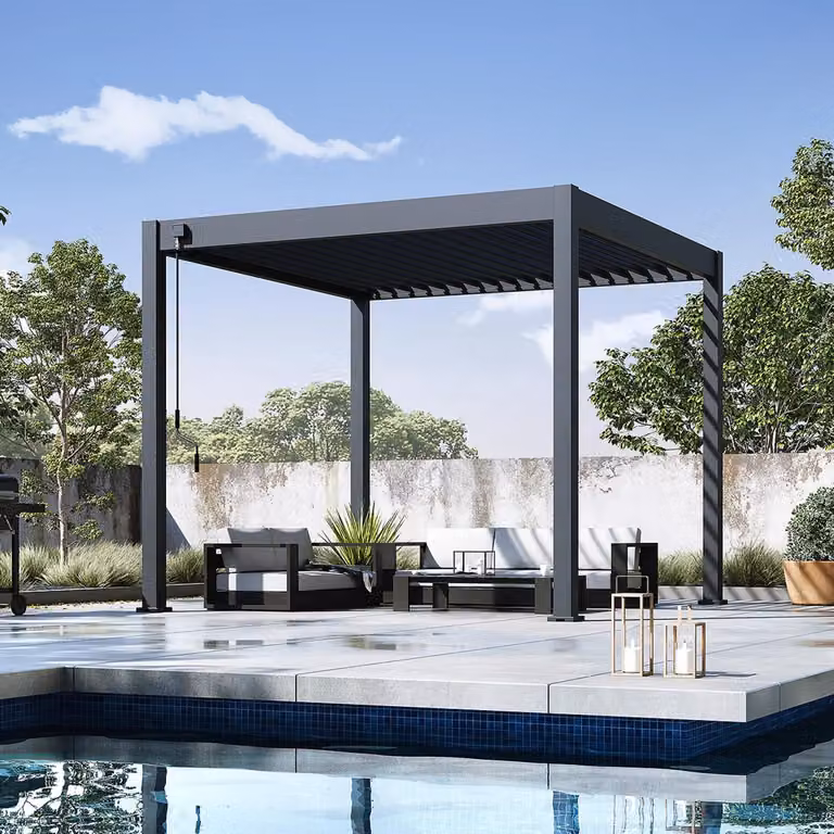Pergola Weide Classic in alluminio 3x3 m con tetto a lamelle, indipendente, antracite