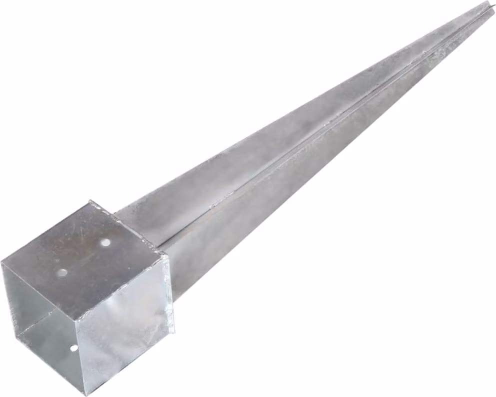 vidaXL Picchetti da terra 2 pezzi argento 14×14×91 cm Acciaio zincato