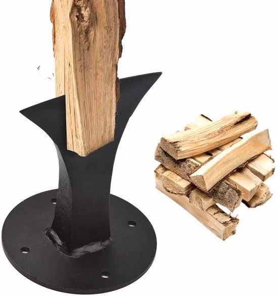 Spaccafuoco manuale in legno - Affilatore per legna da ardere - Realizzato in metallo resistente - Spaccafuoco pratico e sicuro