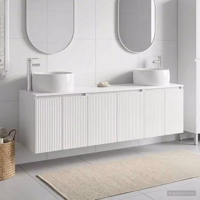 Set di Armadi da Bagno 3 pz Bianco Lucido 49,5 x 44,5 x 66 cm 3405711