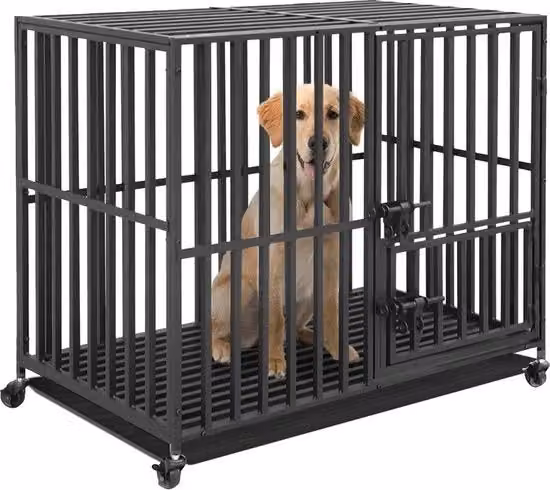 Banchina per cani Bingopaw in metallo nero con 4 ruote L: 95 cm, P: 57 cm, H: 81 cm