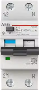 BUSCH JAEGER Interruttori differenziali DN100B10/A30 1P+N Tipo A B 10A 30mA 10kA (2CSR975131R1105)