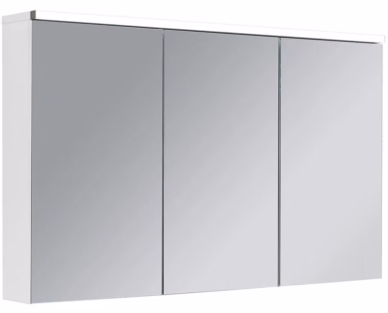 CERANO - Armadietto a specchio da bagno con illuminazione a LED Avia - bianco opaco - 115x70x16,5 cm
