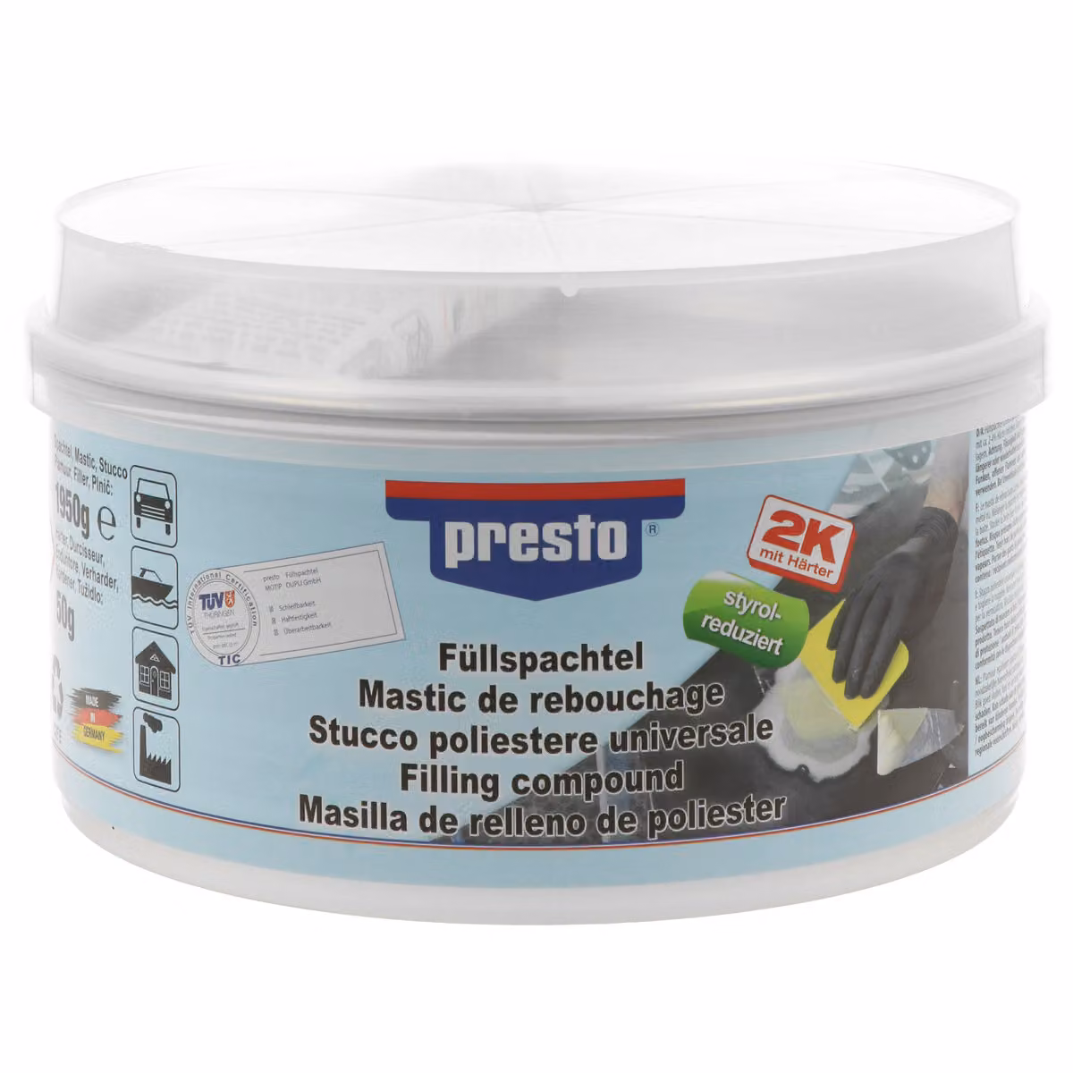 Füllspachtel in plastica Prestolith