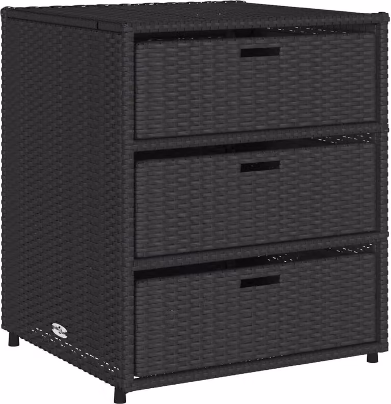 Armadietto Portaoggetti da Giardino Nero 55x59x69cm Polyrattan