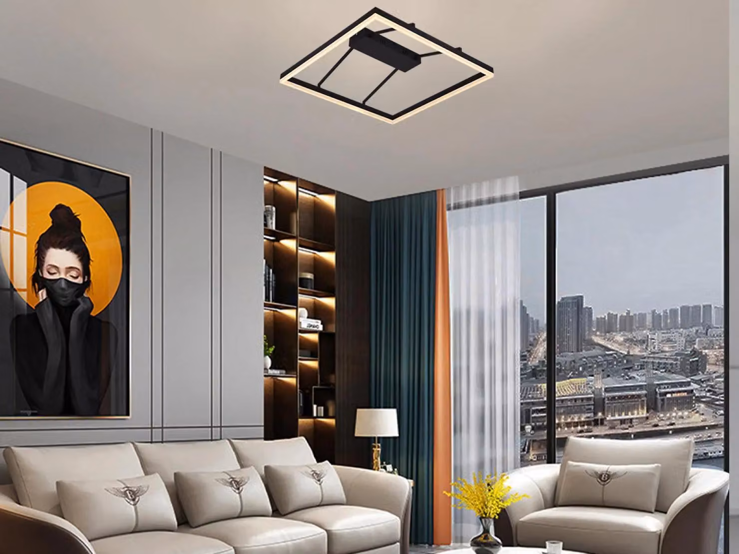Lampada a LED con telecomando, 55W - J1348/B