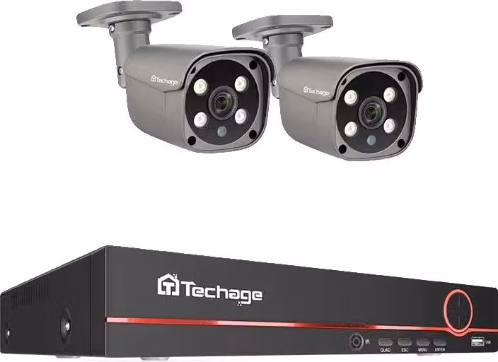 Sistema di telecamere di sicurezza, risoluzione 5MP, capacità di visione notturna, 8CH 2pcs telecamera 5MP, 4T, spina UE