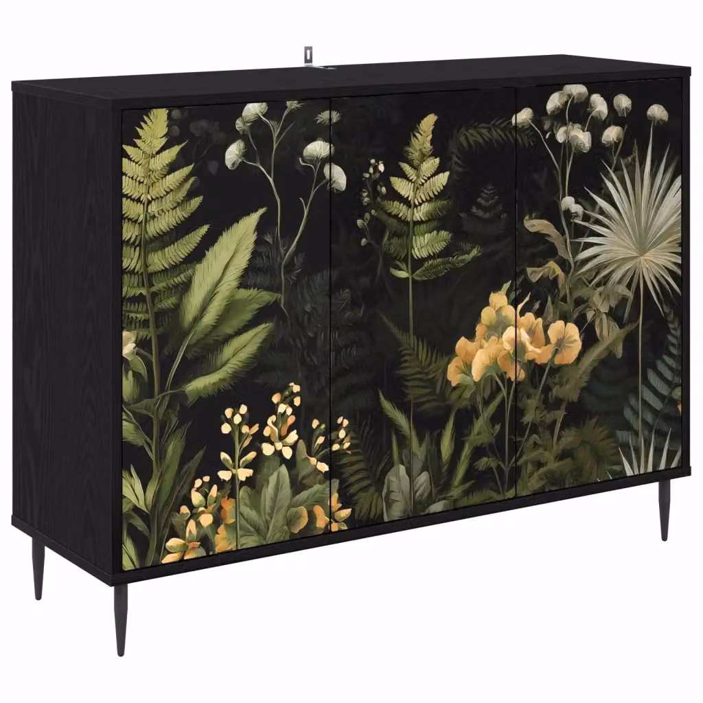 Credenza RHENEN vidaXL in Rovere Nero, L 102 x P 33 x H 76 cm – 2