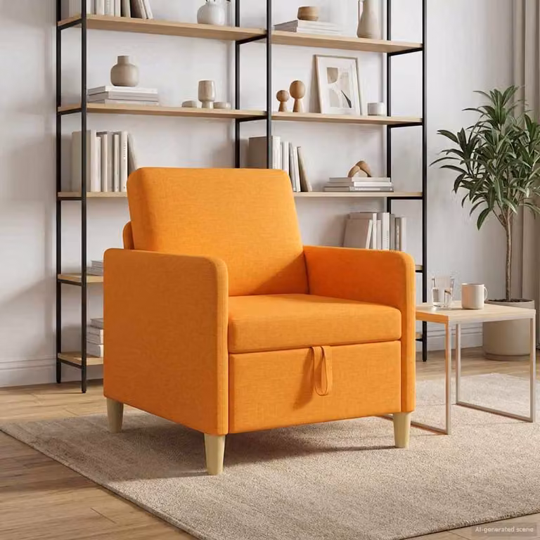 vidaXL Divano Moderno con Contenitore Giallo e Arancione L/P/H: 72 x 78 x 87 cm