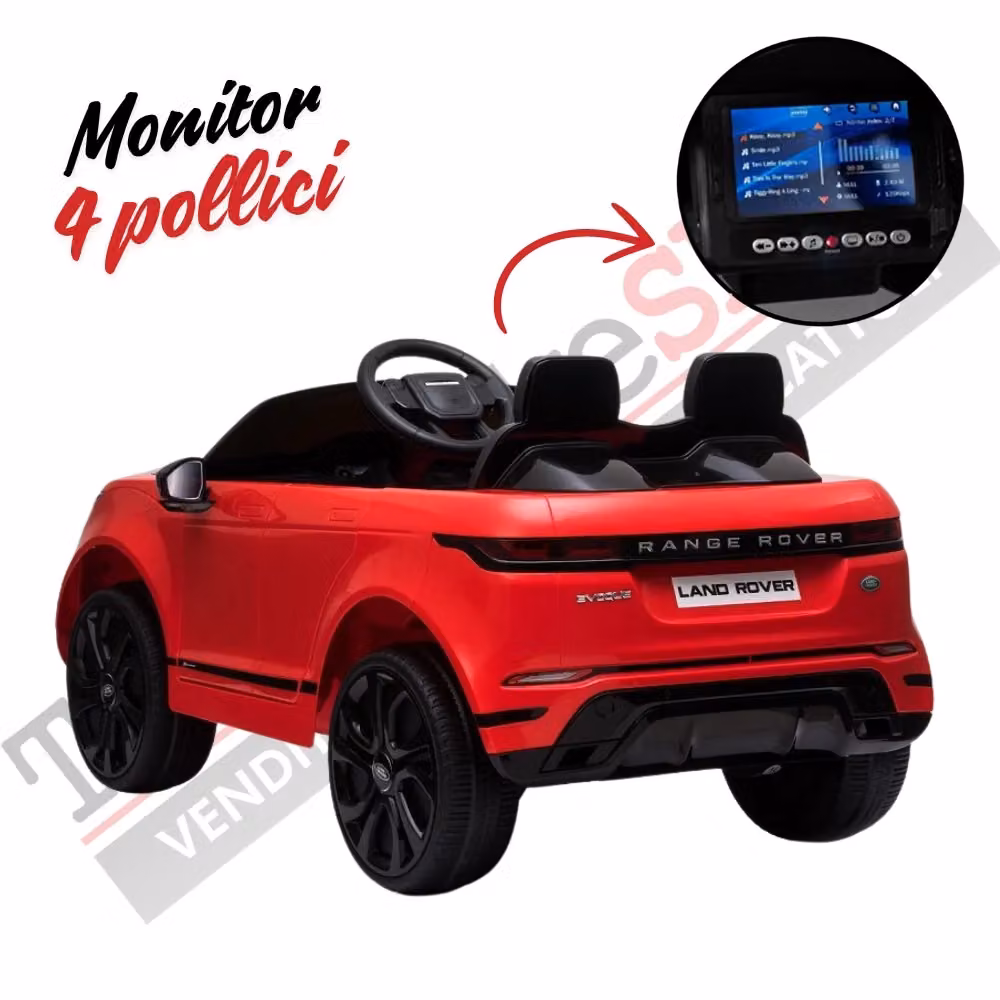 Auto Elettrica Land Rover Evoque 12V per Bambini con Monitor 4 pollici e Lettore MP3 - Rosso - TECNOBIKE SHOP – 2