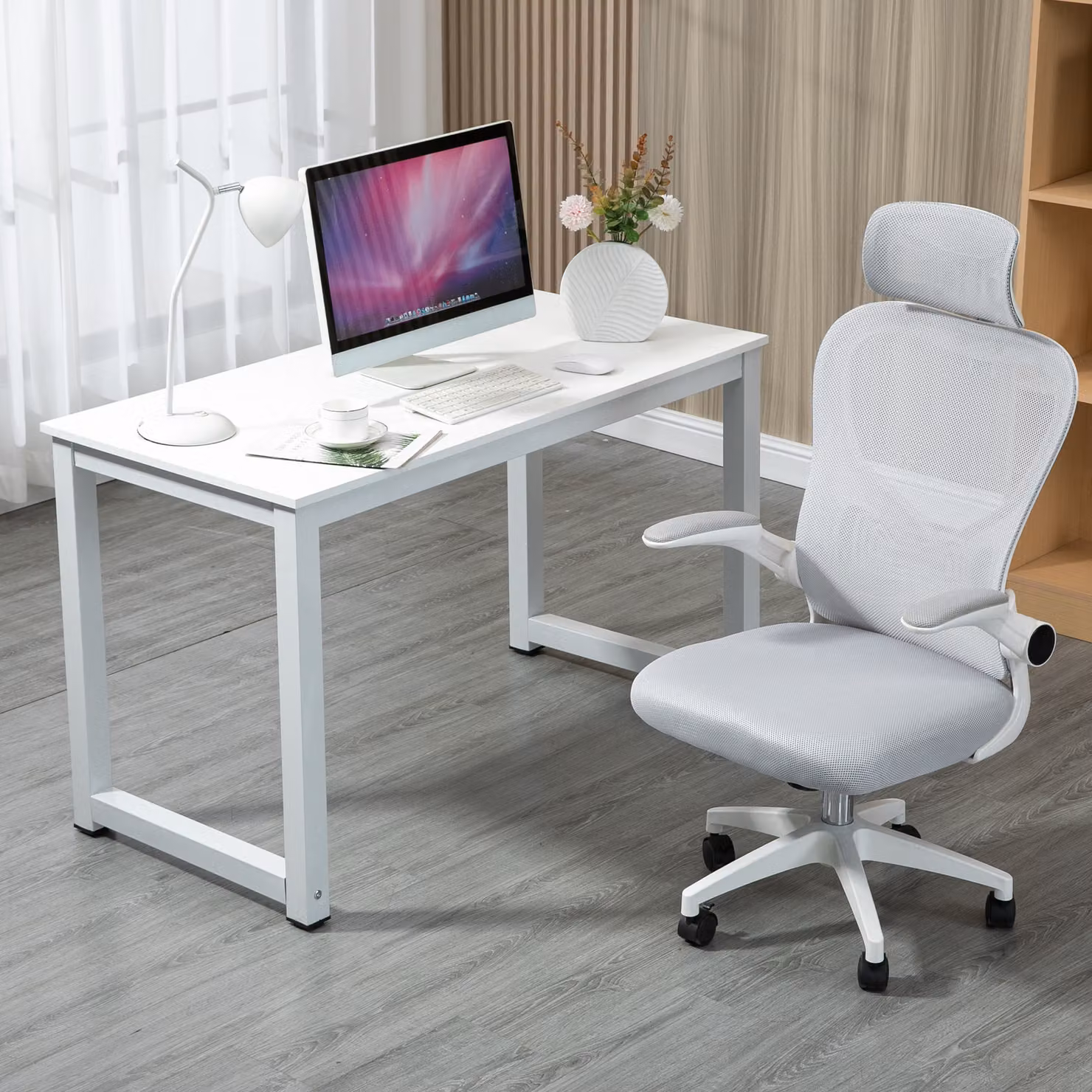 Scrivania per computer, scrivania per PC, scrivania da ufficio 120 x 60 x 75 cm Colore: bianco