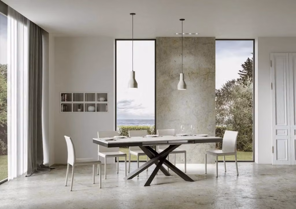 Tavolo allungabile Itamoby Volta Evolution Bianco Frassino con telaio Antracite L/P: 120 x 90 cm, estensibile fino a 224 cm – 2