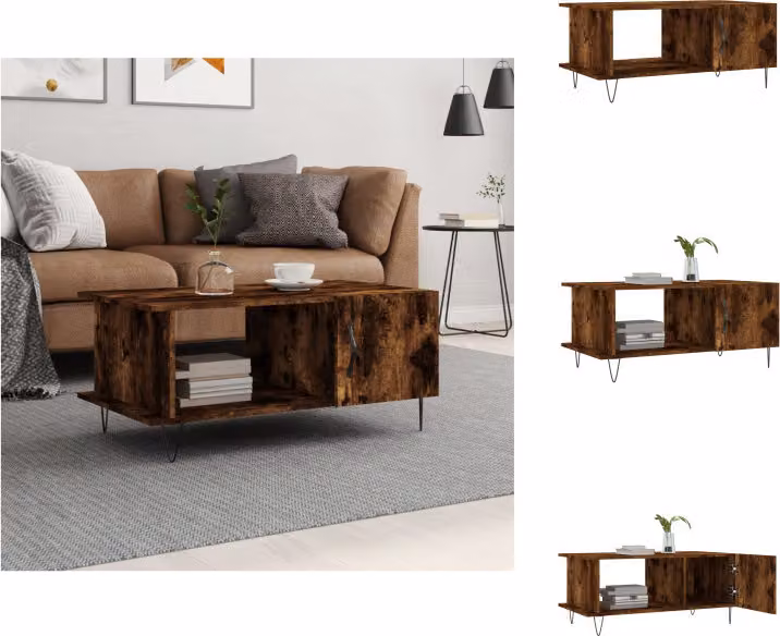 vidaXL Tavolino in rovere affumicato 90x50x40 cm materiale a base di legno - Tavolini da caffè