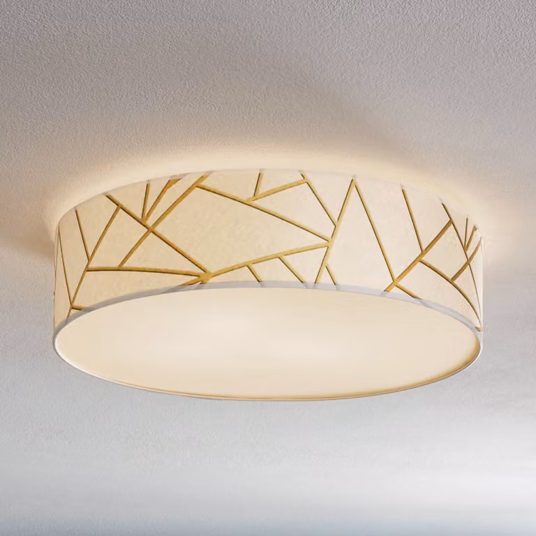 Plafoniera soffitto Zulu Eko-Light, dimmerabile, Ottone / Oro, Soggiorno / Sala da pranzo, Tessuto / Stoffa / Seta, Moderno, Plafoniera