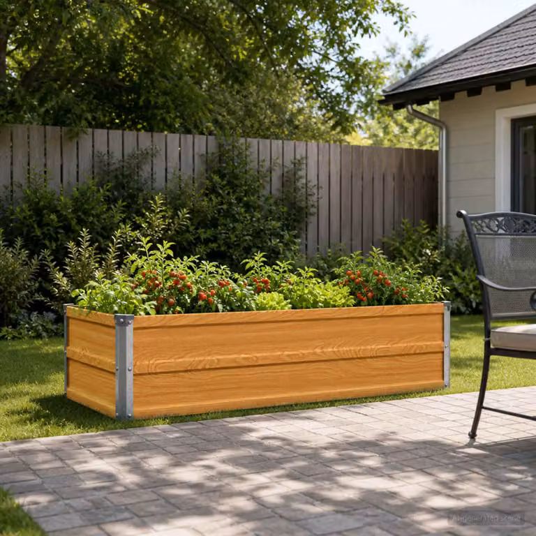 Letto rialzato da giardino vidaXL in metallo Corten color marrone L/P/H: 100 x 40 x 24 cm