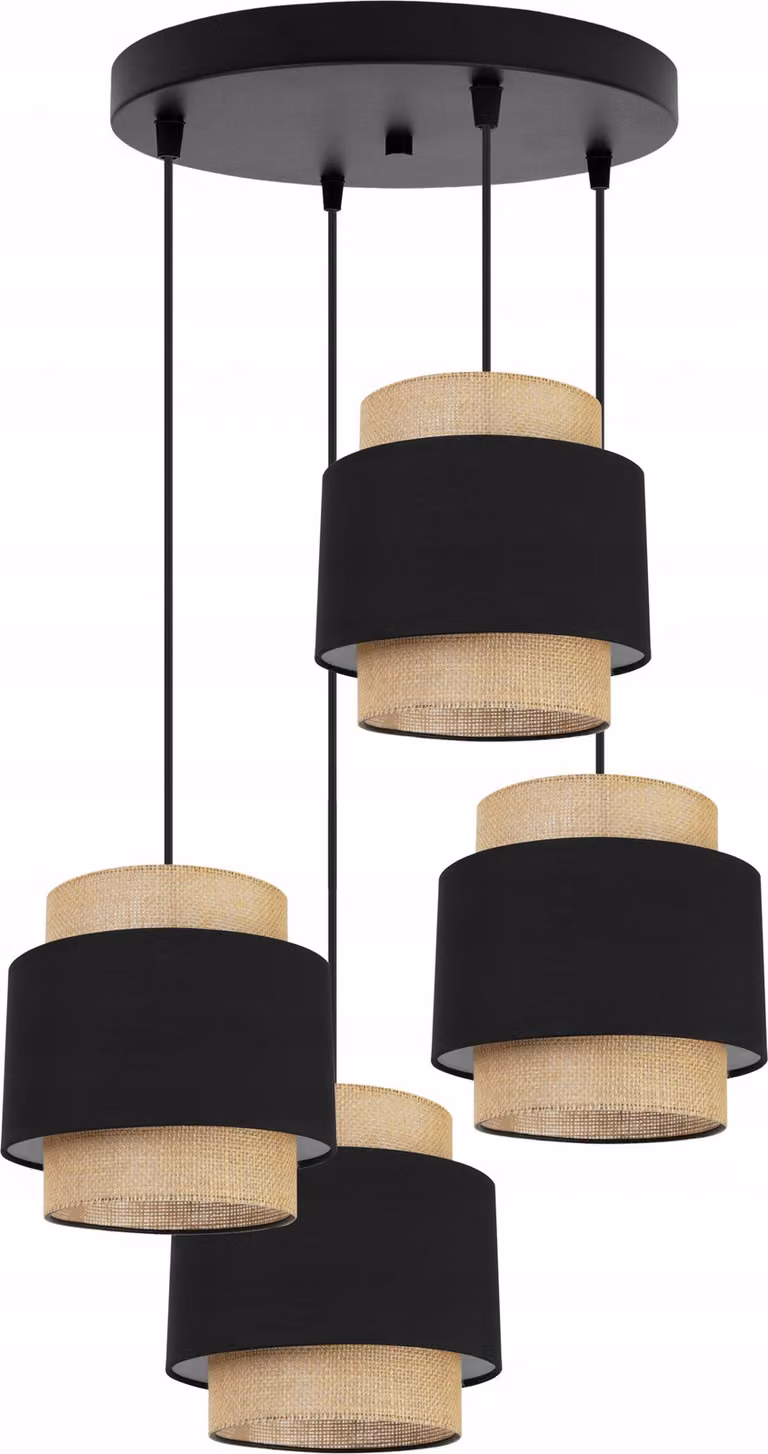 Lampada a sospensione, lampadario da soffitto, paralume, Boho Juta