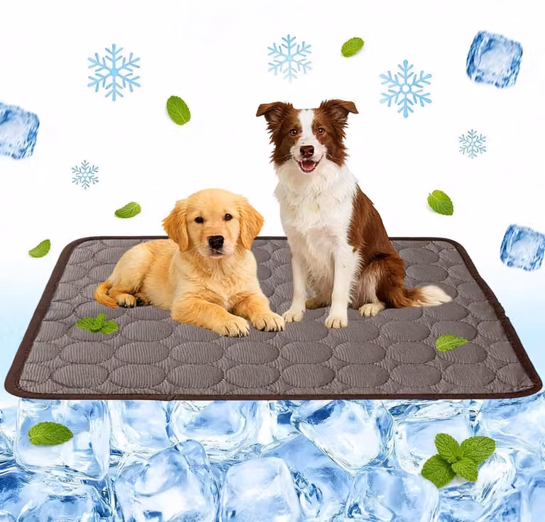 Tappetino refrigerante per cani, 100 x 70 cm, colore caffè, auto-raffreddante